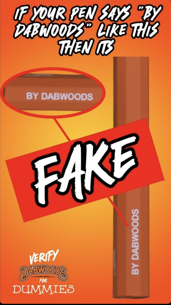 Fake Dabwoods disposable Vape